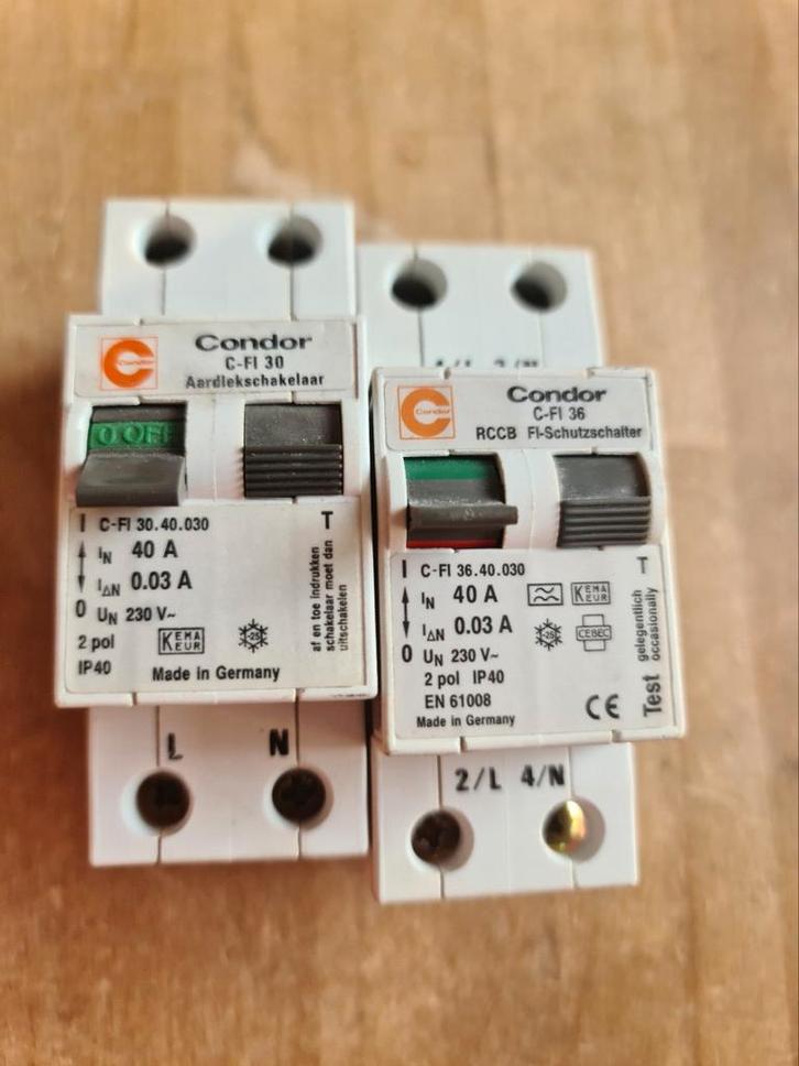 Condor aardlekschakelaar ,  1st beschikbaar, Doe-het-zelf en Verbouw, Elektra en Kabels, Gebruikt, Overige typen, Ophalen
