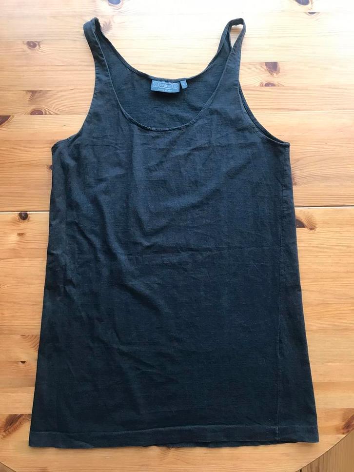 Elegante donkergrijze katoen zomerse top Tandem model depose, Kleding | Dames, Tops, Gedragen, Maat 42/44 (L), Grijs, Zonder mouw