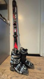 Ski-set beginner: Salomon ski's + Fischer schoenen maat 44, Ophalen, 160 tot 180 cm, Gebruikt, Salomon