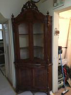 Grote antieke Mahonie Biedermeier hoekkast met vitrine, Antiek en Kunst, Ophalen