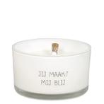 Flessenpost kaars jij maakt mij blij leuk kado bedankje, Overige materialen, -, Wit, -