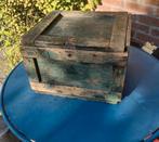 Vintage kistje houten kist oud groen, Huis en Inrichting, Ophalen of Verzenden, Minder dan 50 cm, Minder dan 50 cm