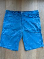 blauwe korte broek blaadjes Steven maat L, Maat 52/54 (L), Blauw, Ophalen of Verzenden, Gedragen