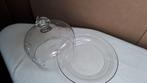 Glazen stolp met schaal, Huis en Inrichting, Woonaccessoires | Stolpen, Ophalen, Zo goed als nieuw