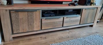 Moderne TV Kast met Deuren en Lades, acaciahout beschikbaar voor biedingen