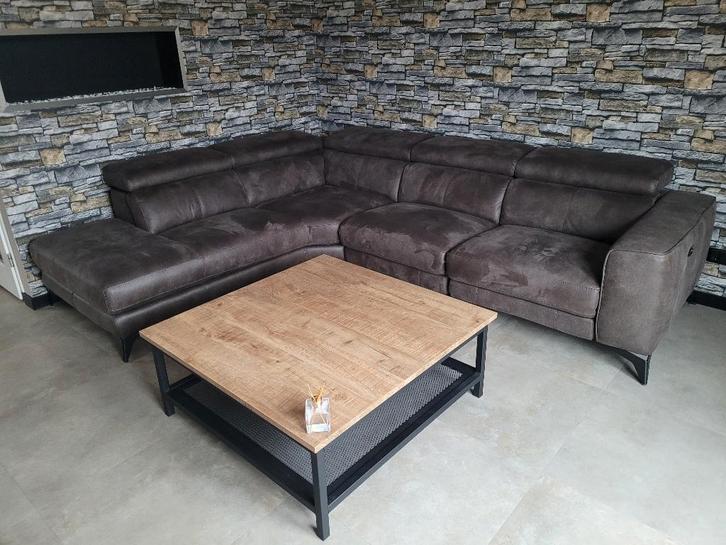 Hoekbank | EcoLeder | Relaxfuncties | Elektrisch| 287x98x237, Huis en Inrichting, Banken | Bankstellen, Zo goed als nieuw, Hoekbank