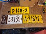 Vintage metalen auto nummerplaten Curacao Aruba, Ophalen of Verzenden, Gebruikt