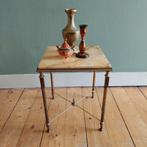 Lucky Vintage Hollywood Regency marmer messing bijzettafel, Ophalen