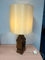 Grote Vintage Houten Vloerlamp of Tafellamp met grote Kap, Ophalen, Hout, Gebruikt, Vintage Landelijk Speels
