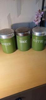 Te koop reseda emaille kilobussen koffie suiker thee, Antiek en Kunst, Ophalen of Verzenden