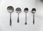 4 zilveren Nederlandse opschep lepeltjes o.a. voor Thee, Antiek en Kunst, Verzenden, Zilver