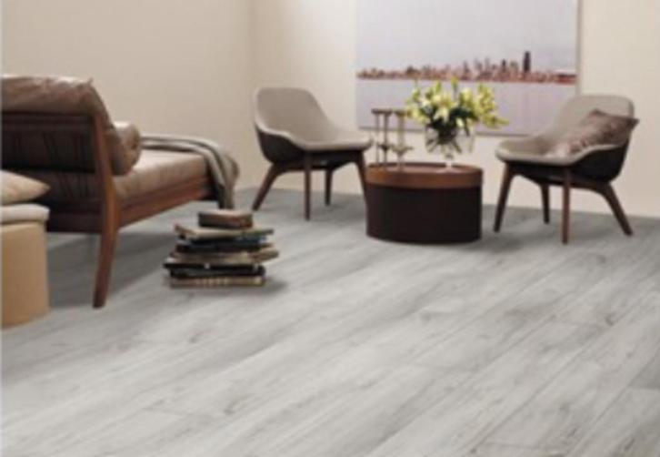 Skandor Breitdiele Andorra Oak klik laminaat €14,95 / M², Huis en Inrichting, Stoffering | Vloerbedekking, Nieuw, Laminaat, Grijs