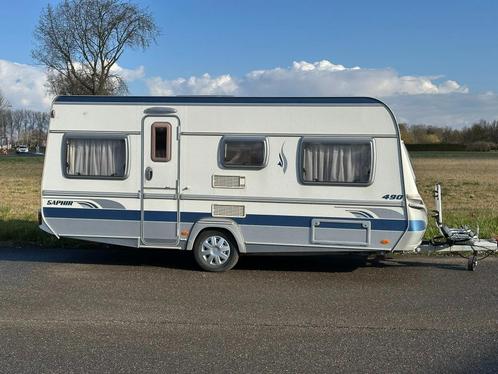 Fendt Saphir 490 TF, Caravans en Kamperen, Caravans, Particulier, tot en met 4, 1000 - 1250 kg, Rondzit, Fendt, Dwarsbed, Vast bed