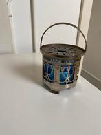 Theelicht blauw glas, Ophalen of Verzenden, Blauw, Overige materialen, 25 tot 50 cm