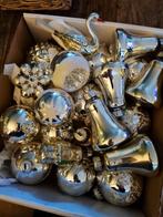 antieke ornamenten kerstballen gablonzer, klokjes en vogel, Ophalen, Gebruikt