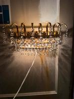 Vintage Messing Wandlamp met Swarovski Kristal, Huis en Inrichting, Lampen | Kroonluchters, Ophalen, Gebruikt, Metaal