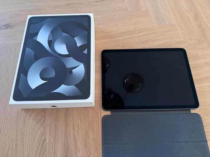 iPad Air 5 (2022) 64GB Wi-Fi + originele Apple Hoes & doos, Computers en Software, Apple iPads, Zo goed als nieuw, Apple iPad Air