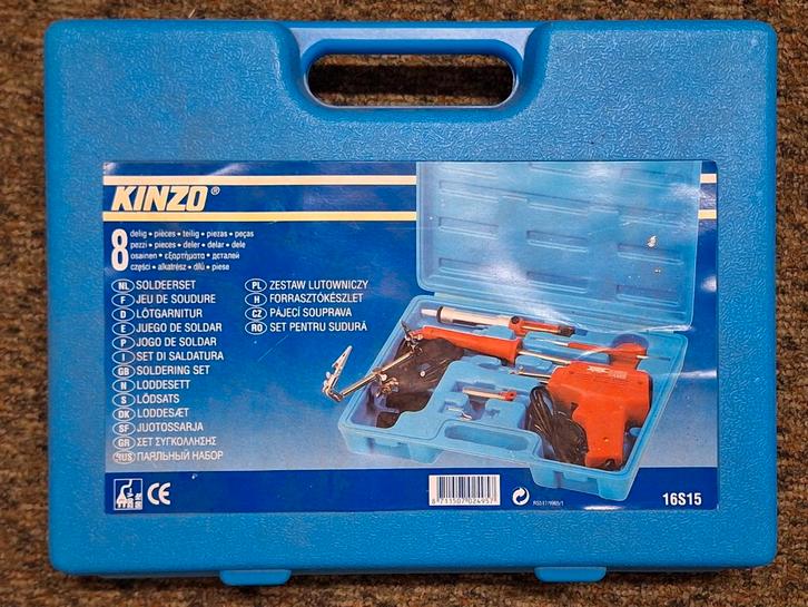 Kinzo Soldeerset 8-delig in Koffer - Gebruikt, Doe-het-zelf en Verbouw, Gereedschap | Lasapparaten, Gebruikt, Overige typen, Minder dan 150 ampère