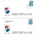 Troepenmacht in Suriname (TRIS) 2x reünie envelop philatelie, Ophalen of Verzenden, Nederland