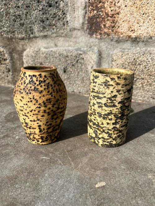 Set van 2 keramieken “Berkenbast” vazen Pieter Groenevelt, Antiek en Kunst, Antiek | Keramiek en Aardewerk, Ophalen of Verzenden