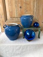 Antieke confitpot, aardewerk,19e eeuw blauw, Zuid-Frankrijk, Antiek en Kunst, Antiek | Keramiek en Aardewerk, Ophalen of Verzenden