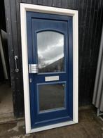 Kunststof deur met kozijn (99,5 cm x 222,5 cm), Doe-het-zelf en Verbouw, Deuren en Horren, 80 tot 100 cm, Gebruikt, Glas, Buitendeur