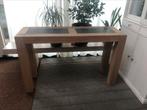 Sitetable massief eiken met natuursteen 1.23x40, Huis en Inrichting, Tafels | Sidetables, Ophalen, Gebruikt, 25 tot 50 cm, Rechthoekig