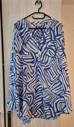 MS Mode Blouse Maat 52 blauw wit ZGAN, Kleding | Dames, Grote Maten, Blauw, Blouse of Tuniek, Ophalen of Verzenden, Zo goed als nieuw