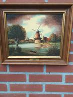Antieke landschap schilderij olieverf f noha, Ophalen