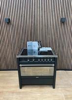 Zeer luxe zwarte Smeg Inductie Fornuis 90cm (Gratis bezorgt), 5258sh, Ophalen of Verzenden, Zo goed als nieuw, Energieklasse A of zuiniger
