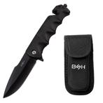 Zwart RVS zakmes (23 cm) met kunststof handvat in hoesje, Verzamelen, Militaria | Algemeen, Verzenden, Overige soorten, Nederland