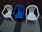 3x Stapelbare Kinderstoelen - Blauw & Wit, Ophalen, Kunststof, Gebruikt, Drie
