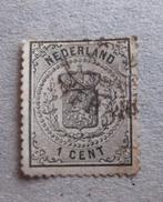 1869 1 cent NVPH 14 plaatfout mist punt in hoek, Postzegels en Munten, Postzegels | Nederland, Ophalen of Verzenden