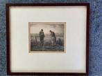 originele ets vervaardigd in 1880 naar J.Millet, Het Angelus, Ophalen of Verzenden