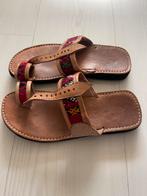 Mooie Lederen Kelim Boho/Hippie Sandalen, Slippers, Bruin, Verzenden, Zo goed als nieuw