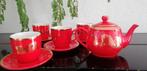 NIEUW China theeservies voor 4, rood met goudkleurige draak, Antiek en Kunst, Ophalen of Verzenden