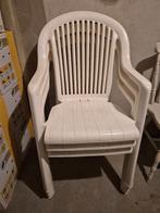 3 stapel tuinstoelen wit, Tuin en Terras, Ophalen, Gebruikt, Kunststof, Stapelbaar