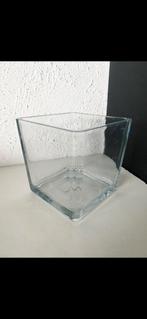 mooie KUBISCHE GLAZEN VAAS/ACCUBAK ‘BEERTJE’, Huis en Inrichting, Overige kleuren, Ophalen of Verzenden, Minder dan 50 cm, Glas