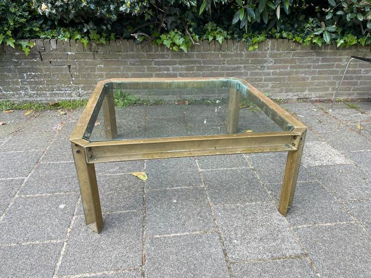 Peter Ghyczy Messing design tafel., Huis en Inrichting, Tafels | Salontafels, Gebruikt, Minder dan 50 cm, 50 tot 100 cm, 50 tot 100 cm