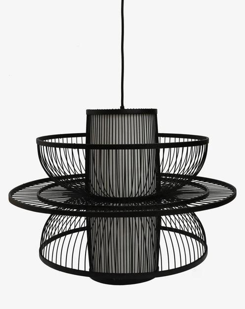 Sissy-Boy Zwarte Hanglamp Bamboe L, Huis en Inrichting, Lampen | Hanglampen, Nieuw, Minder dan 50 cm, Ophalen