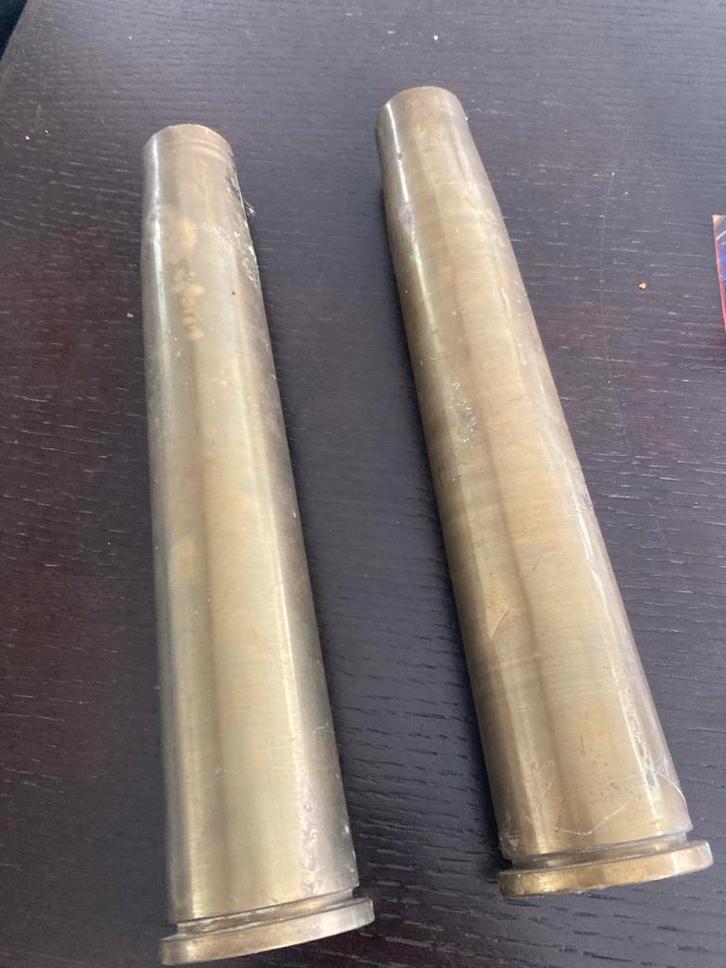 Koperen Granaathulzen - Set van 2, Verzamelen, Militaria | Algemeen, Overige soorten, Hulzen of Bodemvondsten, Overige gebieden