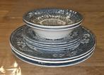Blauwgroen, vintage, klassiek servies in Engelse stijl, Gebruikt, Ophalen of Verzenden, Bord(en), Overige stijlen