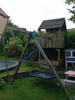 speelhuis hout met schommel en glijbaan, Ophalen, Gebruikt, Hout