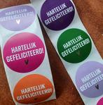 Sluitstickers hartelijk gefeliciteerd stickers hartje etiket, Hobby en Vrije tijd, Verzenden, Nieuw, Meerdere stickers