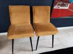 2x gratis eetkamerstoel fluweel honinggeel, Huis en Inrichting, Stoelen, Ophalen, Gebruikt, Twee, Overige kleuren