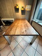 Grote moderne eettafel met rvs onderstel/frame | 240x110 cm, Huis en Inrichting, Tafels | Eettafels, Ophalen, Gebruikt, 100 tot 150 cm
