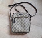 Gucci logo print messenger bag canvas, Ophalen of Verzenden, Gebruikt, Bruin, Leer