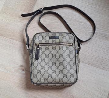 Gucci logo print messenger bag canvas beschikbaar voor biedingen