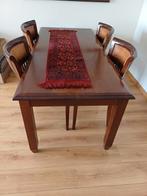 kersenhouten eetkamer tafel met 4 stoelen, Huis en Inrichting, Tafels | Eettafels, Ophalen, Gebruikt, Rechthoekig, 50 tot 100 cm