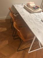 6x Kare Design Leren Eetkamerstoelen - Vintage Look, Ophalen, Gebruikt, Bruin, Leer